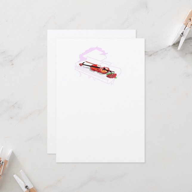 Inbjudan Bröllop: Piano Violin med Ro (Fram/Back In Situ)