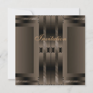Inbjudan Brun Art Deco