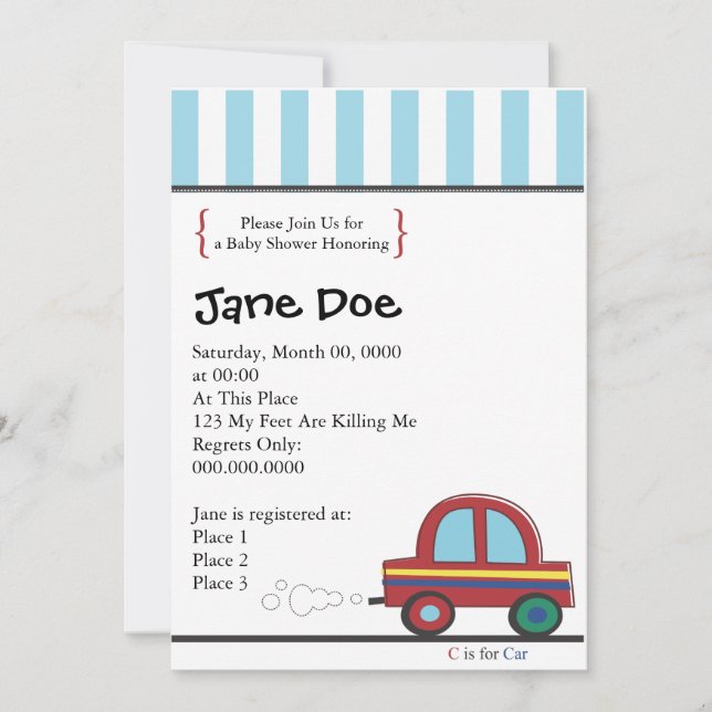 Inbjudan Car.ai, behar går med oss för en baby (Framsida)