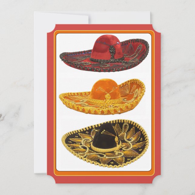 Inbjudan Cinco De Mayo-fest Sombreros (Framsida)
