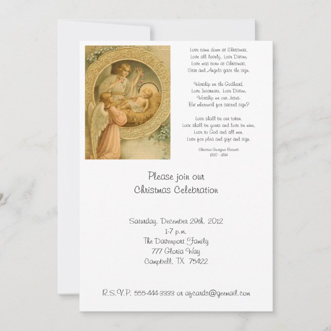 Inbjudan (citationstecken): Kärlek kom besegrar på (Framsida)