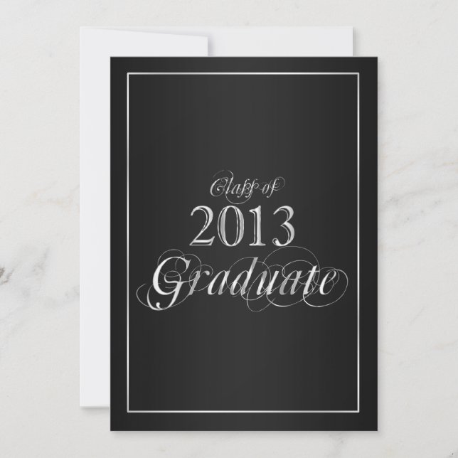 Inbjudan Classy Black och Silver 2013 Student (Framsida)