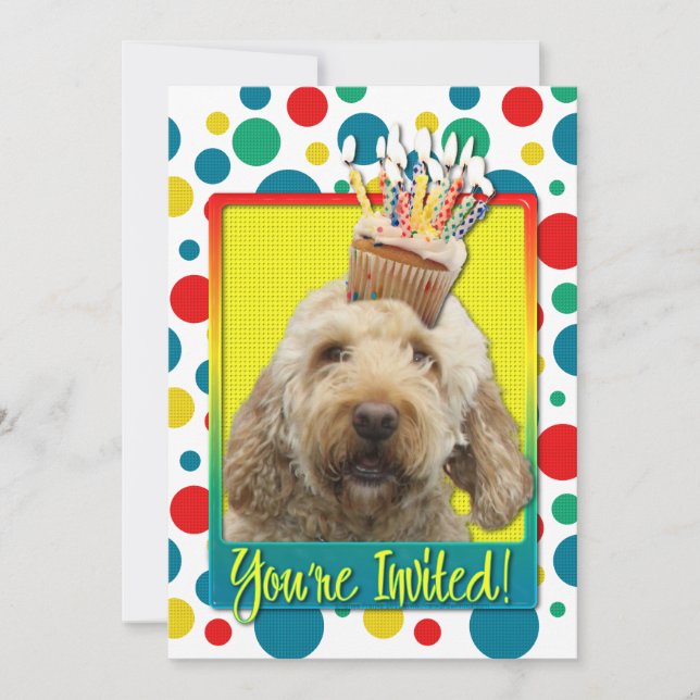 Inbjudan Cupaka - GoldenDoodle (Framsida)