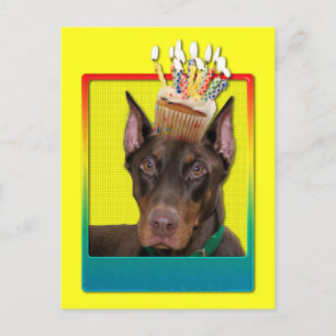 Inbjudan Cupcake - Doberman - Röd - Rocky