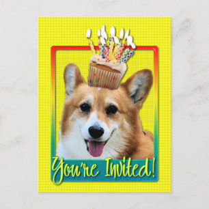 Inbjudan Cupkaka - Corgi - Owen Vykort