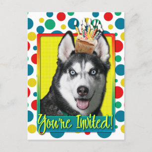 Inbjudan Cupkaka - Siberian husky Vykort