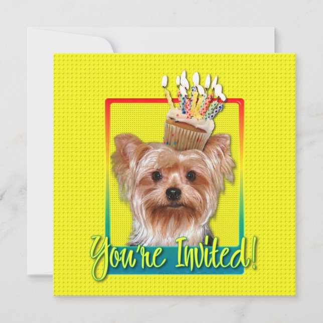 Inbjudan Cupkaka - Yorkshire Terrier (Framsida)