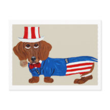 Inbjudan Dachshund Uncle Sam