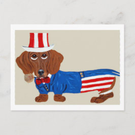 Inbjudan Dachshund Uncle Sam Vykort