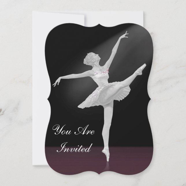 Inbjudan, Dance Skäl, Ballerina Inbjudningar (Framsida)