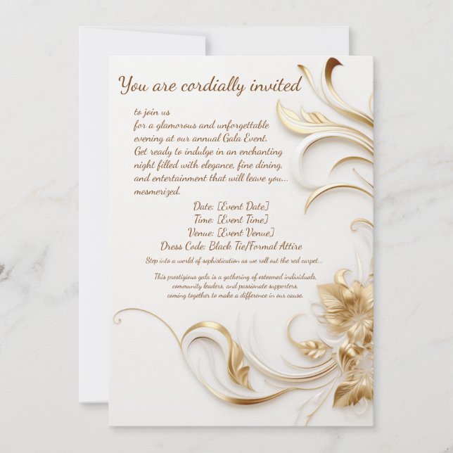 Inbjudan design för galaevenemang (Framsida)