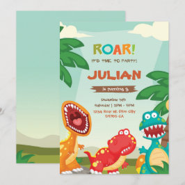 Inbjudan Dinosaur Party på födelsedagen