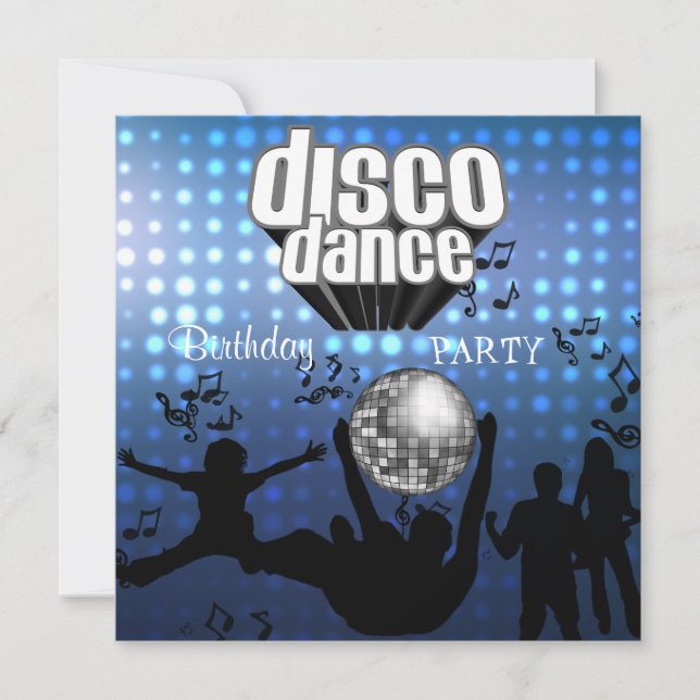 Inbjudan Disco Dans Födelsedagsfest Retro (Framsida)
