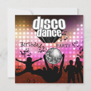 Inbjudan Disco Dans Födelsedagsfest Retro