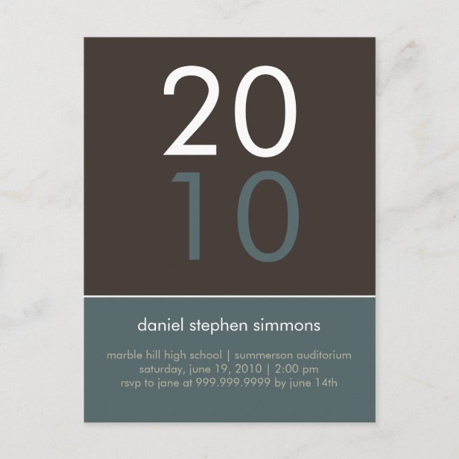 Inbjudan "Duo" till kadett Blue & Tan Studenten (Framsida)