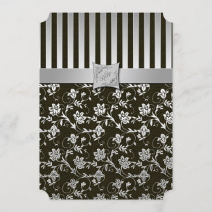 Inbjudan Elegant Silver och svart