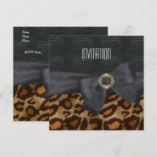 Inbjudan Elegant Vilda Djur Svart Guld Smycke