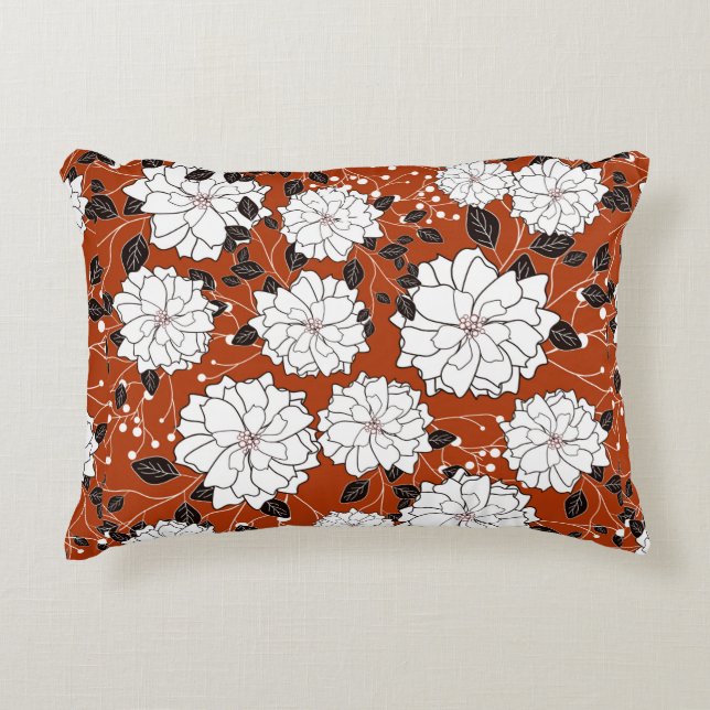 Inbjudan eller bröllop-kort med abstrakt blommigt  prydnadskudde (Framsidan)
