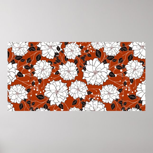 Inbjudan eller bröllopskort med abstrakt blomsterb poster (Framsidan)