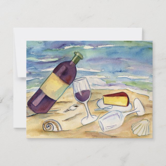 Inbjudan eller Inbjudningskortet till Red Vin Beac (Framsida)