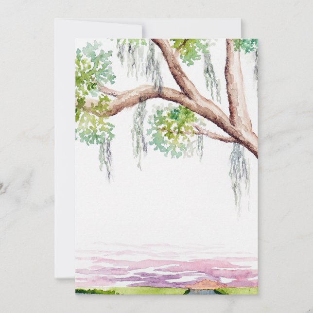 Inbjudan eller spara datumet lågt land (Framsida)