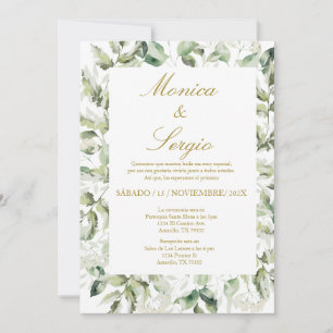 Inbjudan Eucalyptus Elegant bröllop på spanska