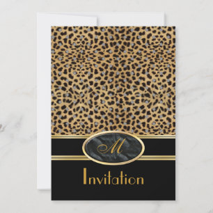 Inbjudan Exotiska Tryck Leopard