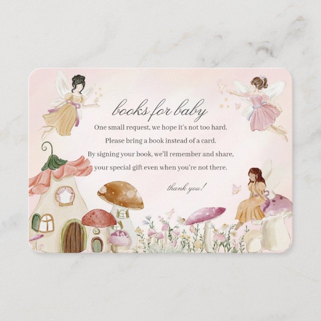 Inbjudan Fairy Garden Baby Bokar till Baby infogni (Framsida)