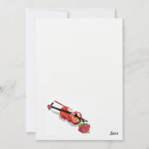 Inbjudan Fiol med en ros