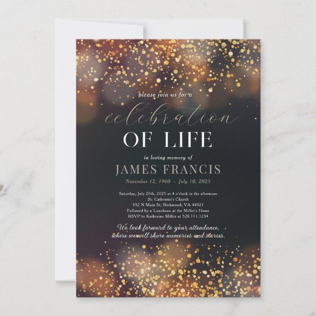 Inbjudan firande till Life Black och Guld (Framsida)