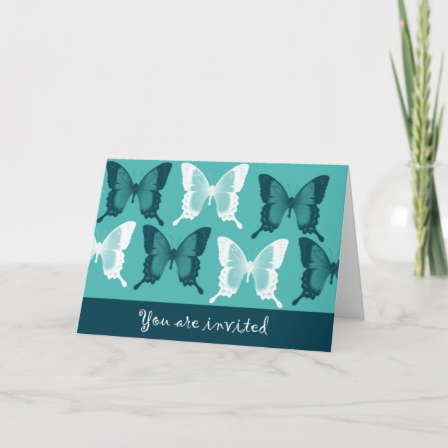 Inbjudan - fjärilar (Framsida)