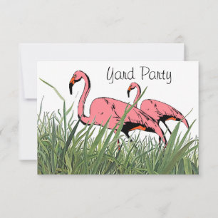 Inbjudan Flamingos Yard bird Backyard Party roligt