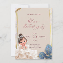 Inbjudan födelsedag för lilla prinsessa