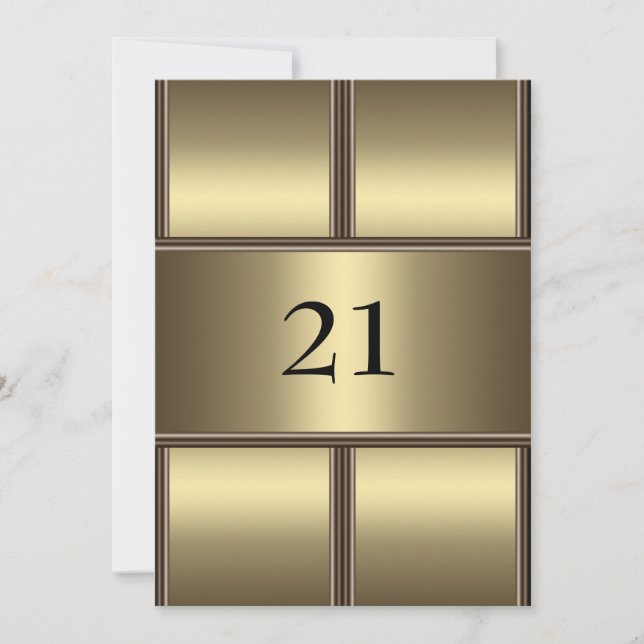 Inbjudan Födelsedag Guld Glamour (Framsida)