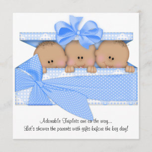 Inbjudan för afrikansk amerikanTripletbaby shower