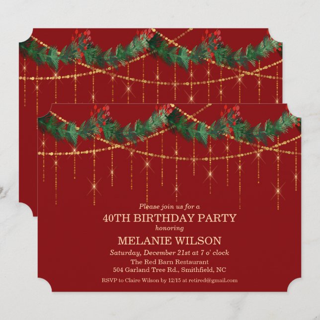 INBJUDAN FÖR ALLA ÅLDRAR - Högtid Jul Födelsedagsf (Fram/baksida)