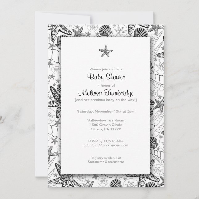 Inbjudan för baby shower för (Framsida)