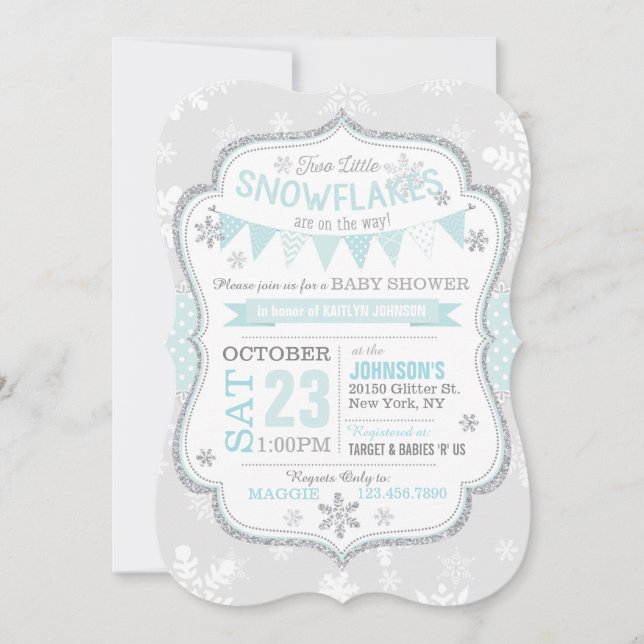 Inbjudan för baby shower för (Framsida)