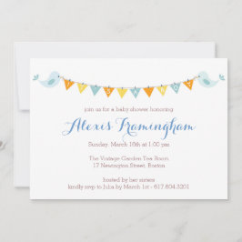 Inbjudan för baby shower för babyfågel Bunting