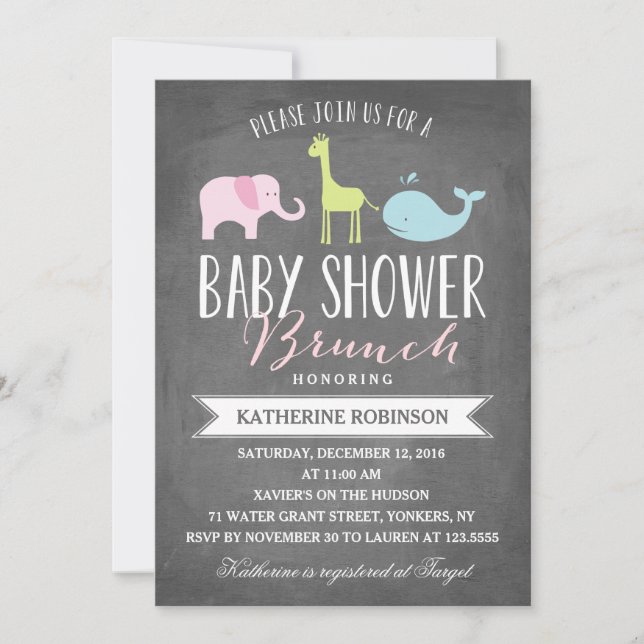 Inbjudan för baby shower för babyfrunch | (Framsida)