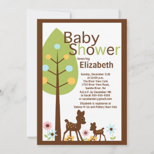 Inbjudan för baby shower för babyhjort neutral