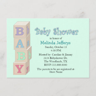 Inbjudan för baby shower för babykvarter
