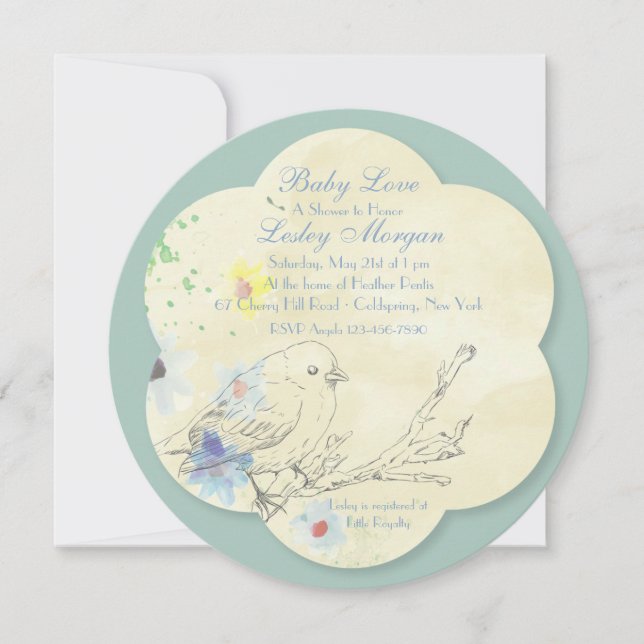 Inbjudan för baby shower för BL för (Framsida)