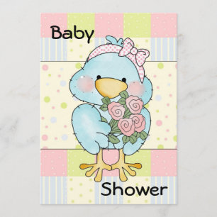 Inbjudan för baby shower för blåttchick