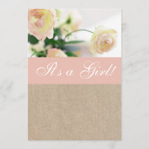 Inbjudan för baby shower för Burlap för