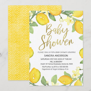 Inbjudan för baby shower för citronlövverkkran