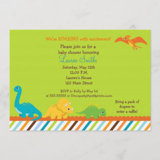 Inbjudan för baby shower för Dino Dinosaurpojkar
