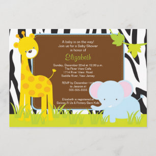 Inbjudan för baby shower för djungeldjurSafari