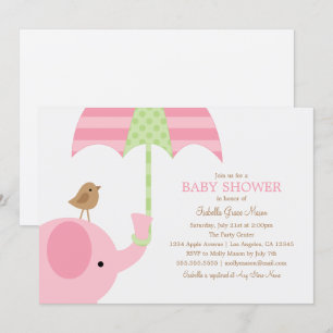Inbjudan för baby shower för elefant   för baby