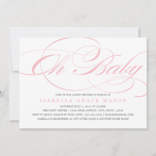 Inbjudan för baby shower för elegantOh baby  